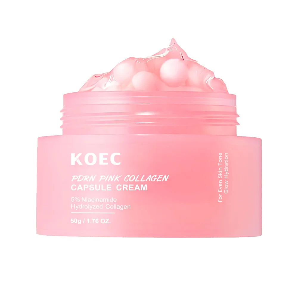 50G KOEC PDRN Pink Collagen Capsule Cream Anti-Wrinkle Hydrating Glowing Increase Elasticity 5% Niacinamide Hydrolyzed Collagen