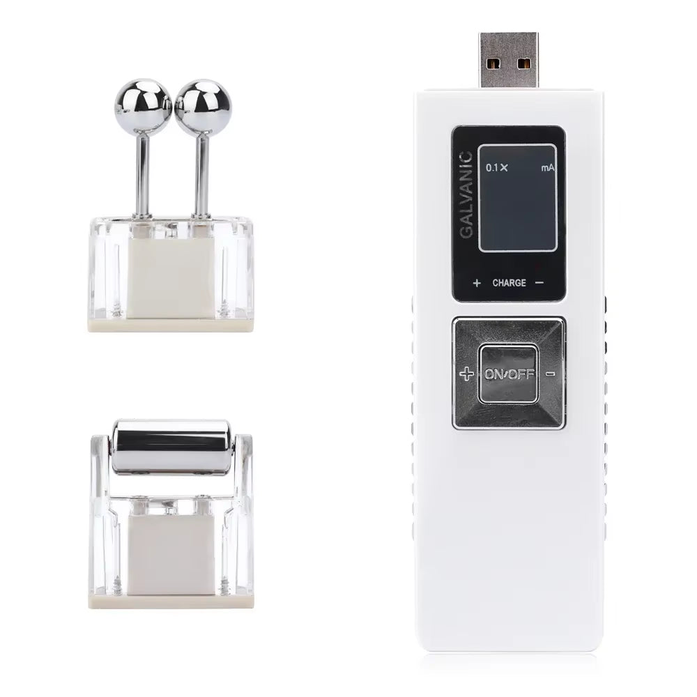 2 in 1 Galvanic Face Lifting Roller Skin Care Reduce Wrinkles Skin Tightening Deep Pore Clean Microcurren Rejuvenation Device