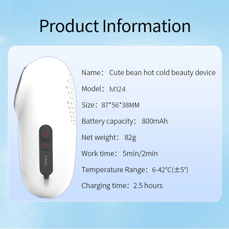6 to 45 Degree Hot and Cold Vibration Facial Massager EMS Microcurrent Skin Rejuvenation Device