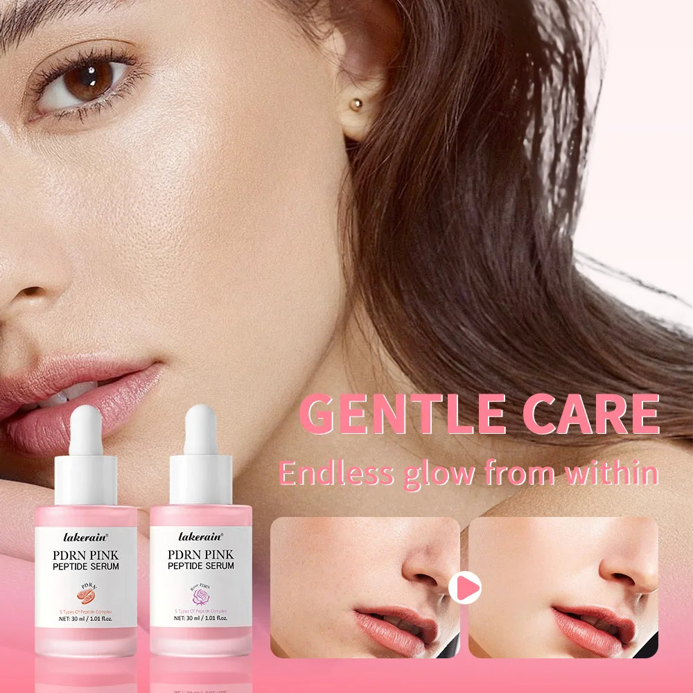 30Ml Salmon PDRN Pink Peptide Facial Serum Deep Moisturizing Long-Lasting Hydration Pink Glow Serum Even Skin Tone Korean Skinca