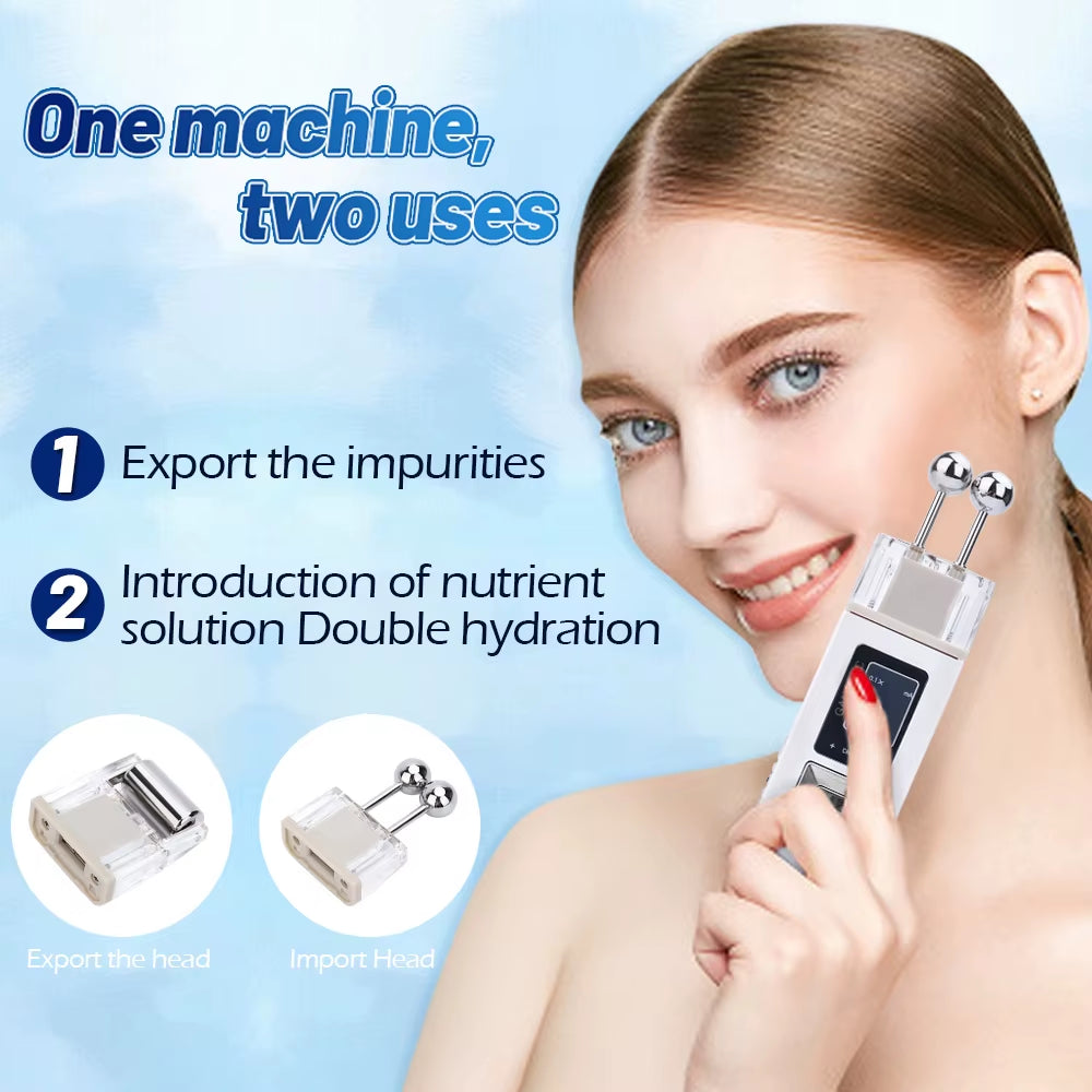 2 in 1 Galvanic Face Lifting Roller Skin Care Reduce Wrinkles Skin Tightening Deep Pore Clean Microcurren Rejuvenation Device