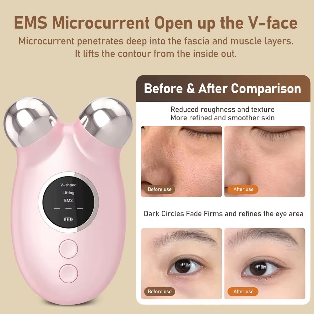 Facial Massager EMS Microcurrent Lifting Device Face Roller anti Wrinkle V Shape Lift Chin-Up Face Lift Machine Skincare Tool