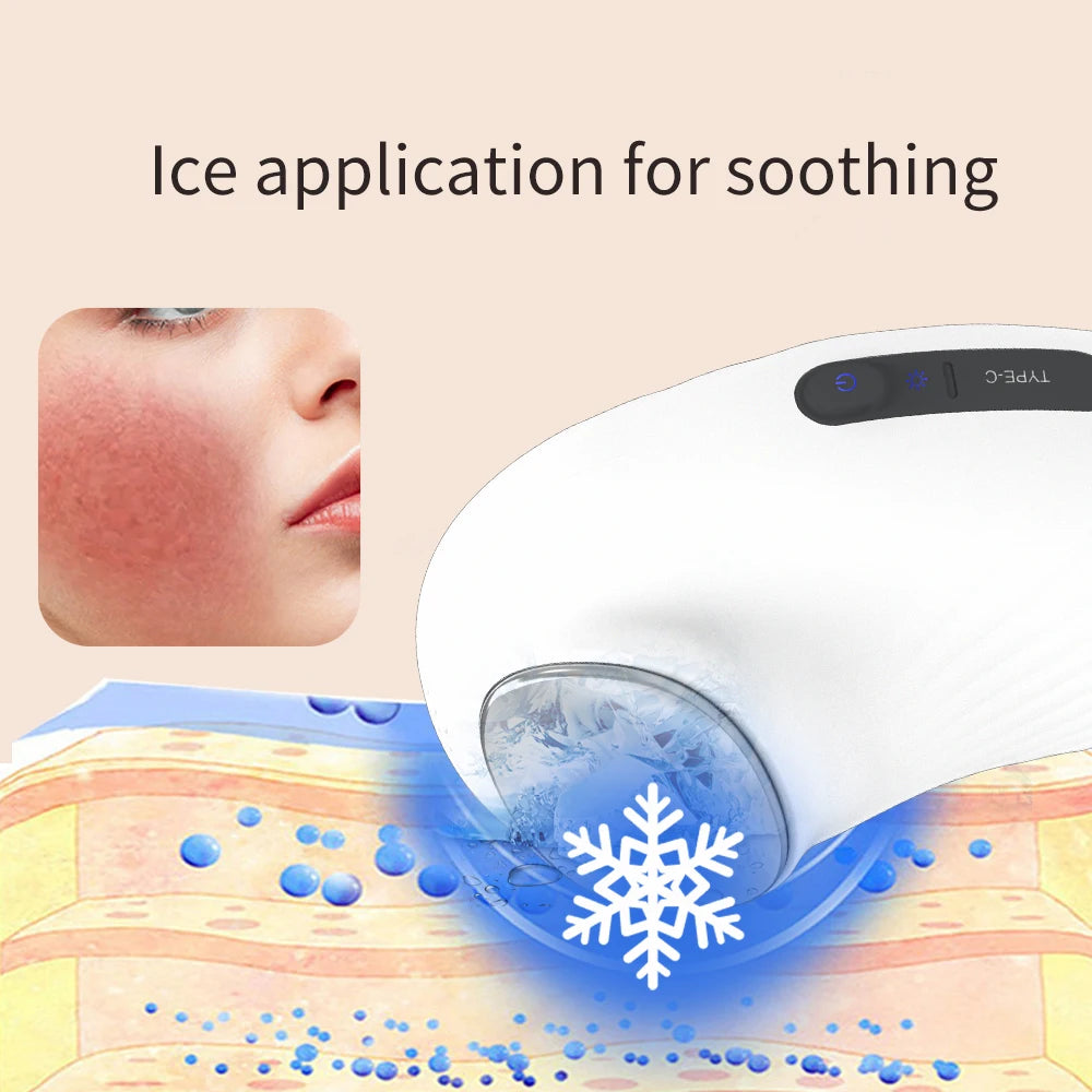 6 to 45 Degree Hot and Cold Vibration Facial Massager EMS Microcurrent Skin Rejuvenation Device