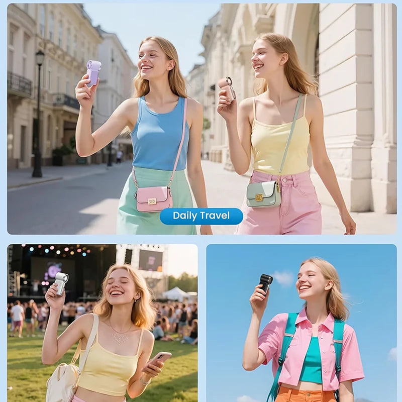 Mini Handheld Fan, Portable Small Electric Fan, USB Charging Portable Pocket Fan, Suitable for Outdoor, Travel, and Office Use