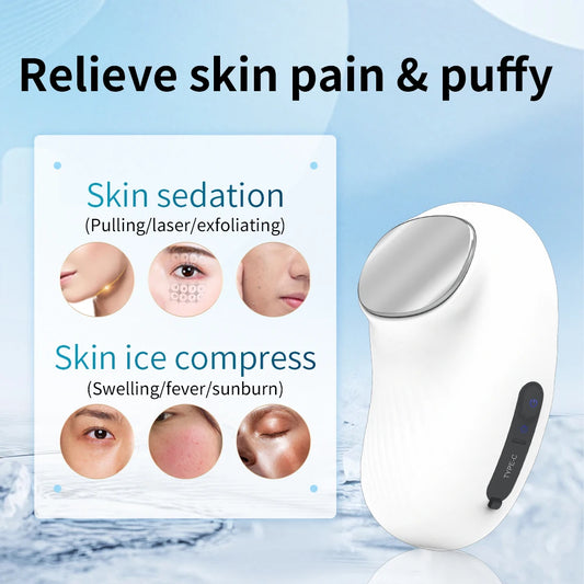 6 to 45 Degree Hot and Cold Vibration Facial Massager EMS Microcurrent Skin Rejuvenation Device