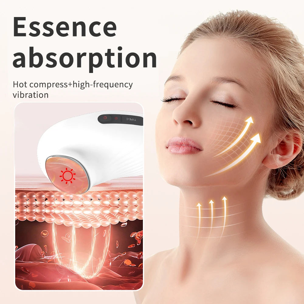 6 to 45 Degree Hot and Cold Vibration Facial Massager EMS Microcurrent Skin Rejuvenation Device