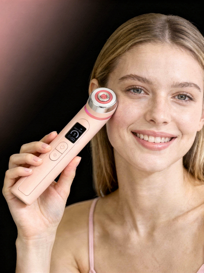 Portable Glow Booster being used on the face